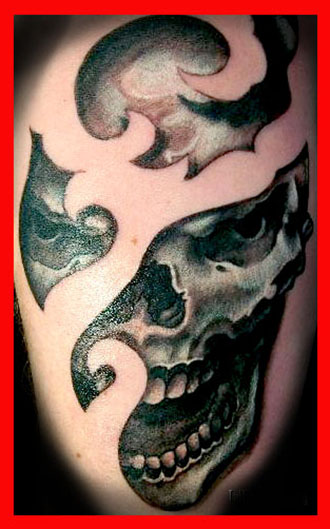 Tattoos - Blackwork tattoos - Skin skull